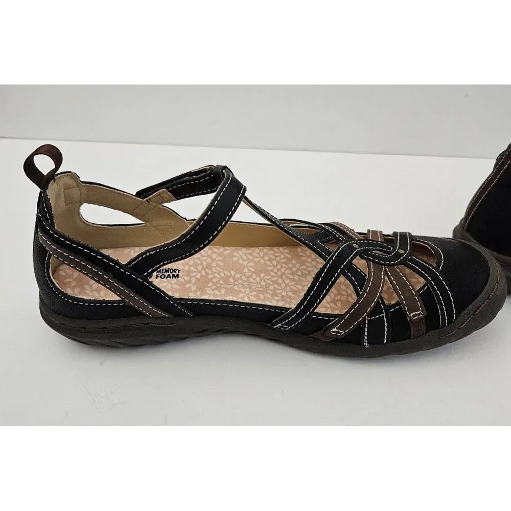 Mary Jane Women's Black & Brown Closed-Toe Sandals - Casual Everyday